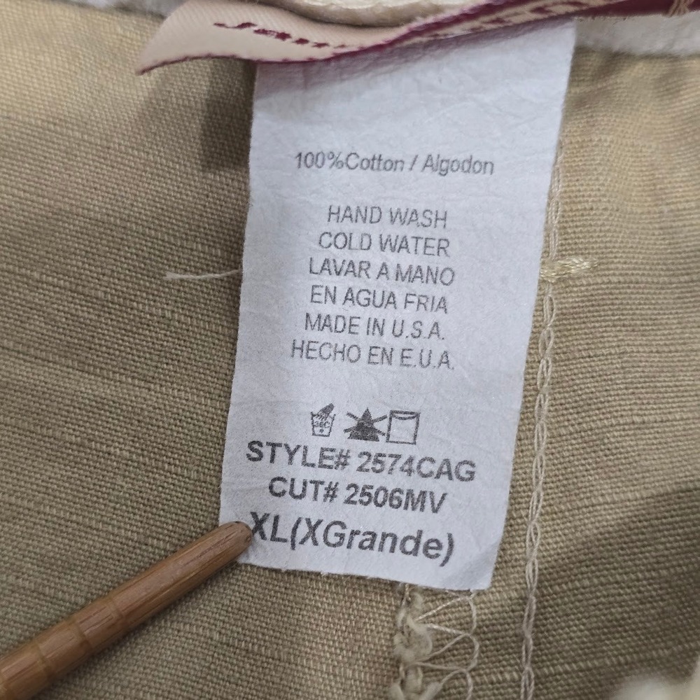 Vintage Y2K Cargo Capri Pants L 34X21 Tan Mid Rise Ripstop Parachute Tie Balloon - Picture 9 of 11